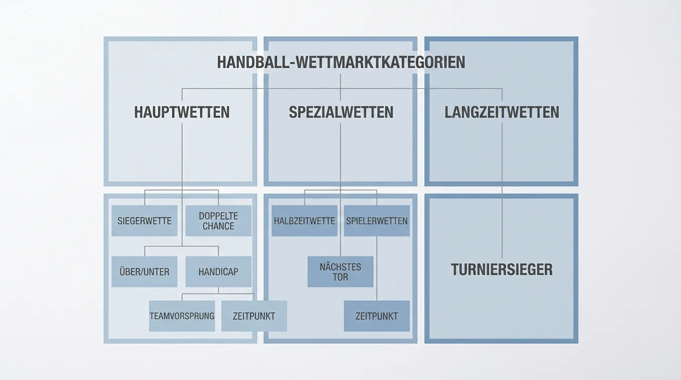 Handball Wettmärkte Überblick: Darstellung der verfügbaren In-Play-Wettoptionen beim Handball